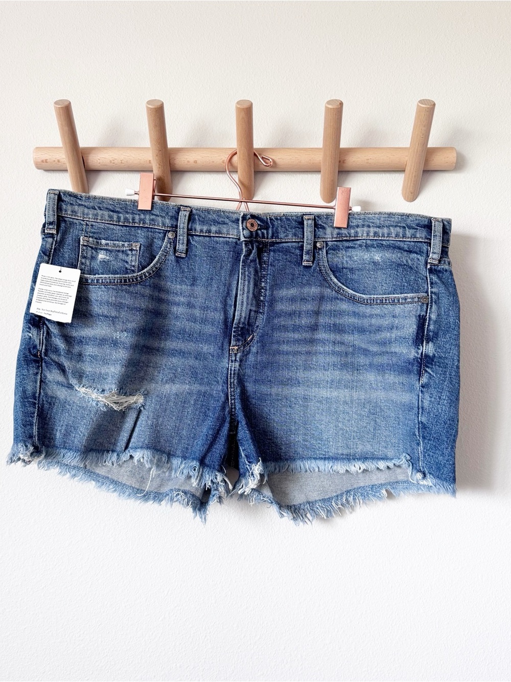 Silver Jeans Medium Blue Distressed Denim Cutoff Shorts